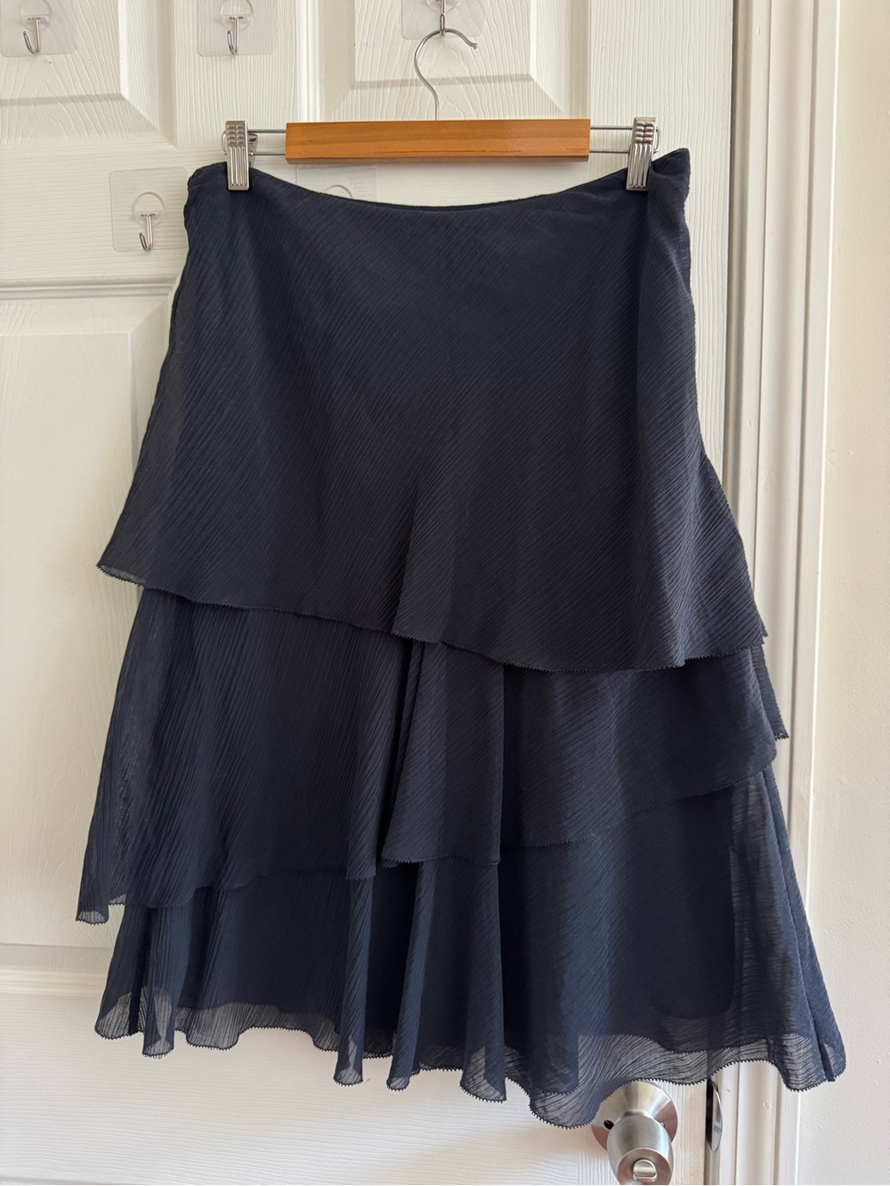 ANN TAYLOR Silk Asymmetric Tiered Skirt 8